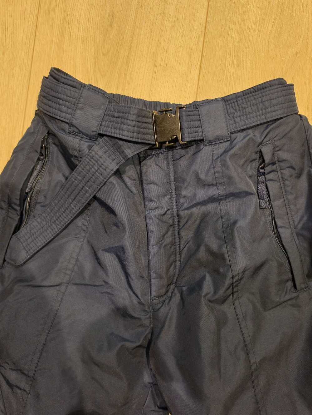 Vintage Columbia Women’s M Navy Insulated Ski Snow Pants Belted Fleece Lined - Picture 5 of 5